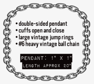 6 Size Ball Chain Necklace Featuring A Double Sided - Transparent Chain Circle Vector, HD Png Download, Transparent PNG