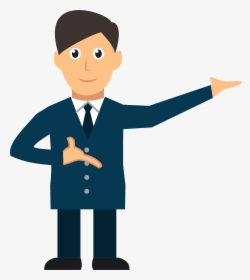 Man Presenter - Cartoon, HD Png Download, Transparent PNG