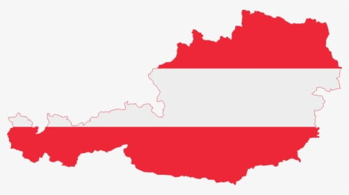 Map Of Austria With Flag Colors - Austria Map With Flag, HD Png Download, Transparent PNG