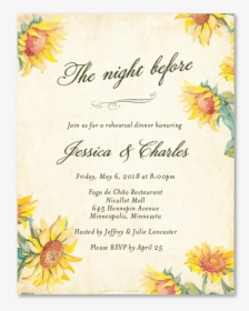 Country Sunflower Rehearsal Dinner Invitations With - Thank You Card, HD Png Download, Transparent PNG