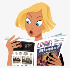 Girl Reading Newspaper Clipart, HD Png Download, Transparent PNG