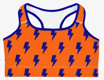Orange & Blue Lightning Bolts Sports Bra - Ankara Bra And Paint, HD Png Download, Transparent PNG
