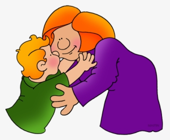 Kisses Clipart Mother Child - Hug And A Kiss, HD Png Download, Transparent PNG