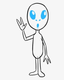 How To Draw Alien - Head Easy Alien Drawing, HD Png Download, Transparent PNG
