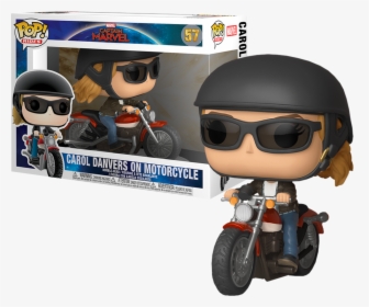 Captain Marvel - Pop Rides Captain Marvel Carol Danvers On Motorcycle, HD Png Download, Transparent PNG