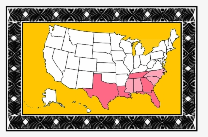 Carte Géo Usa Cadre - Ox, HD Png Download, Transparent PNG