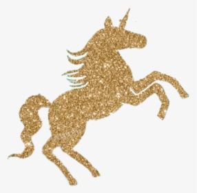 #sticker #unicorn #glitter #gold #beautiful - Gold Glitter Golden Unicorn, HD Png Download, Transparent PNG