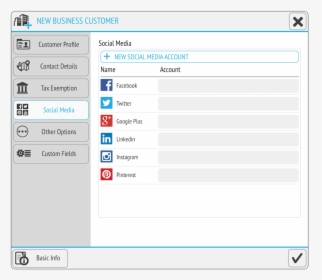 Add New Customer - Social Media Profile Inputs, HD Png Download, Transparent PNG