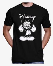 Mickey Mouse Disobey Guy Fawkes Mask Anonymous T-shirt - Stranger Things T Shirts Mouth Breather, HD Png Download, Transparent PNG
