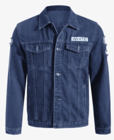 Cheap Graphic Ripped Denim Jacket - Pocket, HD Png Download, Transparent PNG