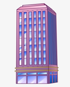 Building Skyscraper Blue And Purple - High Rise Building Cartoon, HD Png Download, Transparent PNG