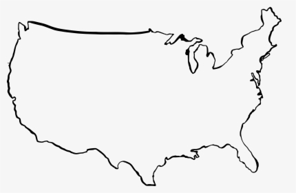 Map Of Usa Drawing 6 - Line Art, HD Png Download , Transparent Png ...