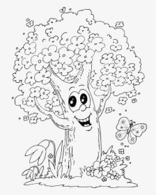 Spring Tree Colouring - Spring Tree Coloring Pages, HD Png Download, Transparent PNG