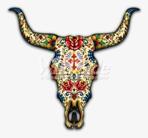 Day Of The Dead Bull Skull - Steer Sugar Skull, HD Png Download, Transparent PNG