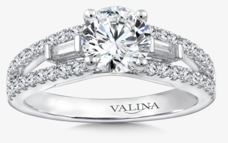 Valina Diamond Engagement Ring Mounting In 14k White - White Gold Solitaire Engagement Ring, HD Png Download, Transparent PNG