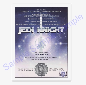 Jedi Knight Certificate, HD Png Download, Transparent PNG