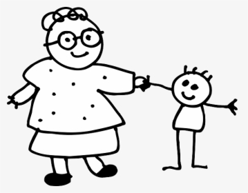 Hold Hands Clipart Black And White - Mom Outline, HD Png Download, Transparent PNG