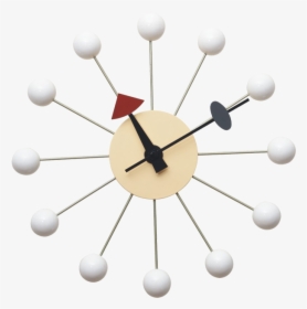 George Nelson Ball Clock Wall Clock - White Ball Clock, HD Png Download, Transparent PNG
