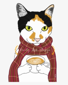 #katze #tricolorcat #cappuchino #herbst #schal #mila - Domestic Short-haired Cat, HD Png Download, Transparent PNG