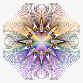 This Free Icons Png Design Of Prismatic Floral Line - Fractal Art Drawing, Transparent Png, Transparent PNG