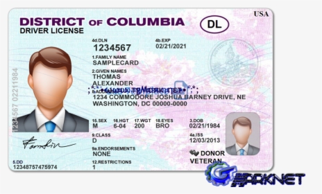 Editable Fake District Of Columbia Driver License Template - District Of Columbia Drivers License, HD Png Download, Transparent PNG
