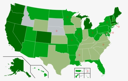 Map Of Legal Marijuana - States With Medical Marijuana, HD Png Download, Transparent PNG