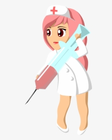 Birth Control Shot Nursing Injection Nurse - Nurse With Syringe Cartoon, HD Png Download, Transparent PNG