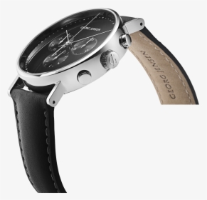 41 Mm, Chronograph, Black Dial, Black Leather Strap - Analog Watch, HD Png Download, Transparent PNG