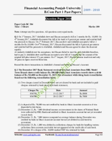 B Com Part 1 Accounting Paper 2018, HD Png Download, Transparent PNG