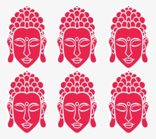 Buddha Face Vector Textile Print - Illustration, HD Png Download, Transparent PNG