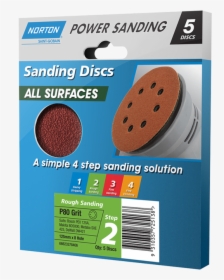 Norton Speed Grip Sanding Discs 125mm P80 5 Pack - Sander, HD Png Download, Transparent PNG