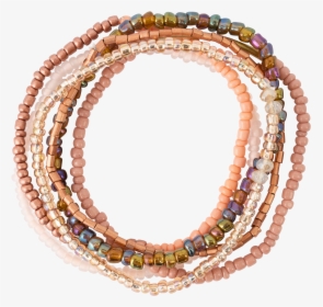 *rose Tones Seed Bead Stackable Bracelet Set - Body Jewelry, HD Png Download, Transparent PNG