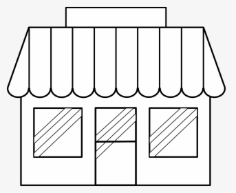 Buildings And Architecture Printable - Line Art Shop Outline, HD Png Download, Transparent PNG