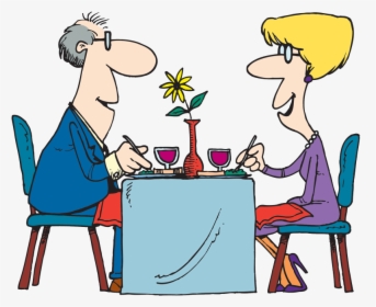 Transparent People Sitting At A Table Png - Cartoons On A Date, Png Download, Transparent PNG