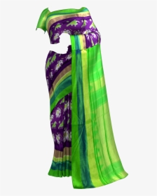 Ikat Brinjal Color Body With Elephant And Sparrow Design, HD Png Download, Transparent PNG