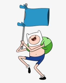 Adventure Time Finn Holding T-shirt Flag - Adventure Time Finn Png, Transparent Png, Transparent PNG