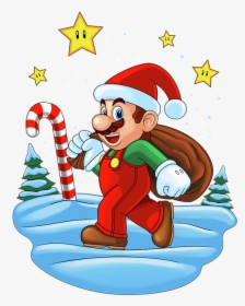 Mario Christmas Card, HD Png Download, Transparent PNG