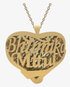 Personalised Couple Heart Name Necklace Opjc08 - Mithun Name Chain, HD Png Download, Transparent PNG