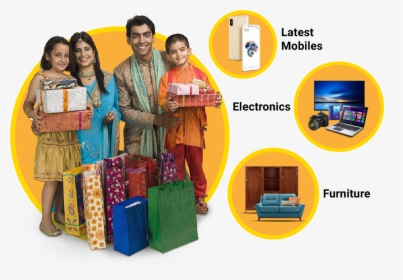 Your Amazon Shopping Now Available At 0% Emi - Indian Family Shopping Png, Transparent Png, Transparent PNG