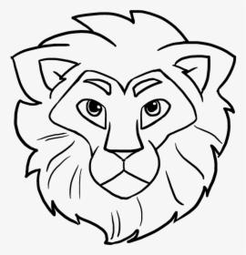 Easy Drawing Guides On Twitter Learn How To Draw A - Lion Head Easy Drawing, HD Png Download, Transparent PNG