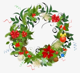 Clip Art Folha De Natal - Marco Floral Redondo Png, Transparent Png, Transparent PNG