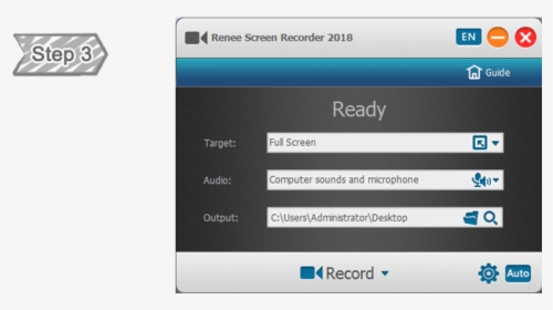 Screen Recording Function In Renee Video Editor Pro - Screen Recorder 8.3 0, HD Png Download, Transparent PNG