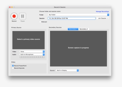 Macos Recorder Without Screen Preview - Panopto Mac Recorder, HD Png Download, Transparent PNG