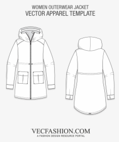 Clip Art Coats Jackets Vecfashion Women - Cargo Pants Template, HD Png Download, Transparent PNG