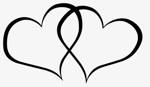 Ring Clipart Wedding Horseshoe Pencil And Color Ring - Two Hearts Black And White, HD Png Download, Transparent PNG