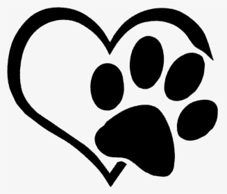 Transparent Scottish Terrier Clipart - Heart Paw Print Silhouette, HD Png Download, Transparent PNG