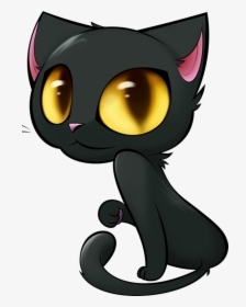 Cute Black Cat Drawing, HD Png Download, Transparent PNG