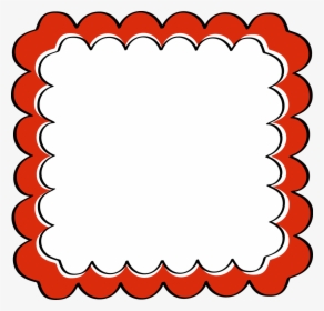 Red Scalloped Frame - Red Scalloped Border Clipart, HD Png Download, Transparent PNG