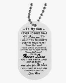 Mother And Son Dog Tag Necklace - Dog Tag Necklace For Son, HD Png Download, Transparent PNG