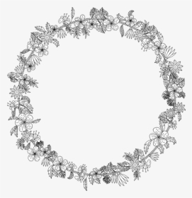 Jewellery,body Jewelry,necklace - Clip Art Black And White Flower Wreath, HD Png Download, Transparent PNG